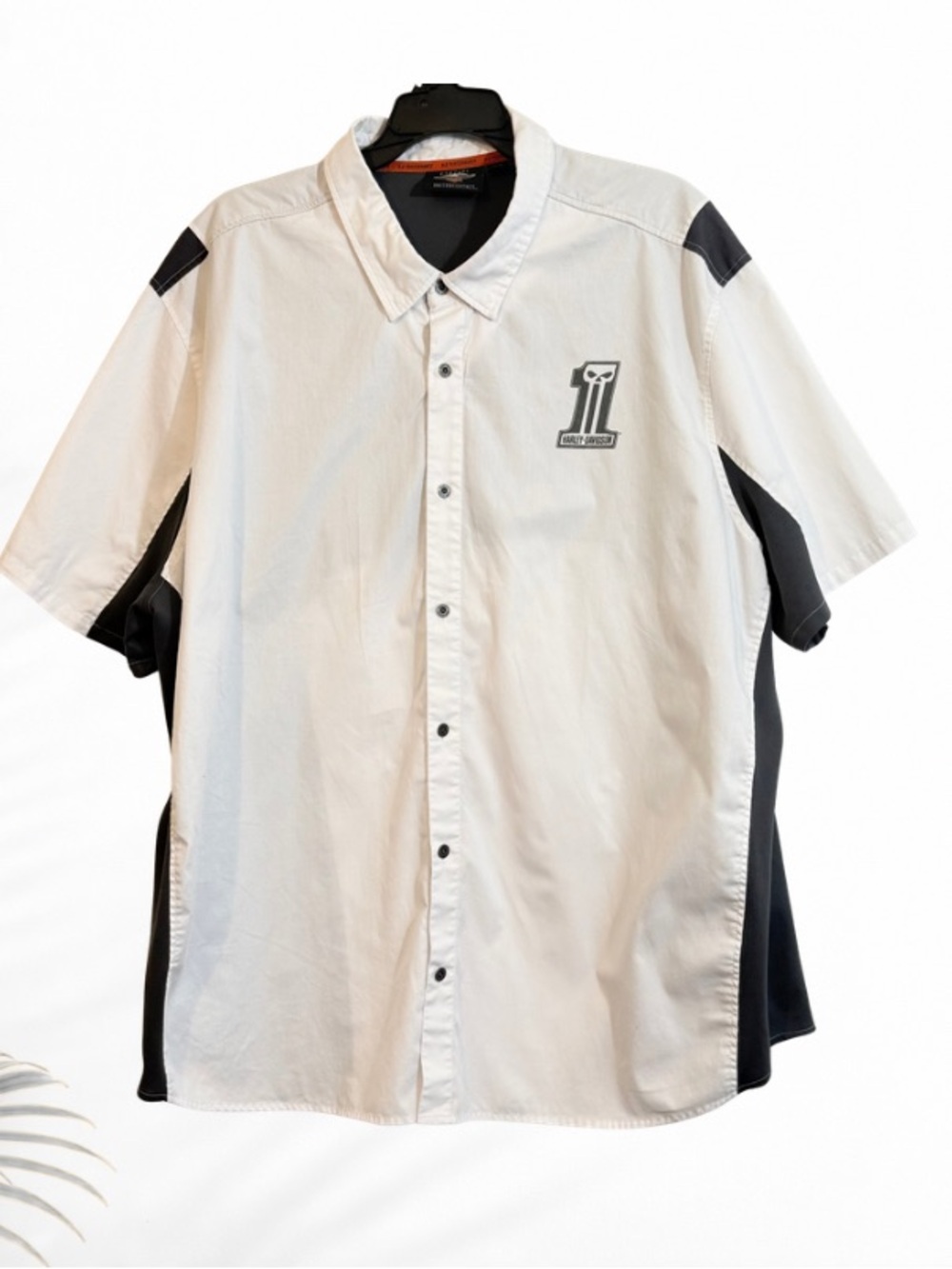 Harley-Davidson MotorClothes H-D Performance Button Up Shirt 5XL Gray White